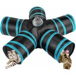 Tunnel pour chat 5 voies - jouet interactif pour chat pliable avec boule de jouet avec trou pour intrieur ...