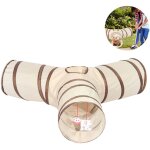 Tunnel pour chat, jouet de jeu pliable � 3 voies - tube amusant pour lapins, chatons et chiens
