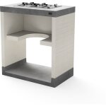 Module stand plan / venit gaz 78 pour barbecue en bton prfabriqu (blanc, gris - 78 x 47 x 47 cm) - ...