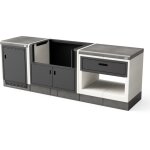 Pack 1 kitaway [f] - cuisine d'extrieur pour barbecue en bton prfabriqu (blanc, gris - 243 x 63 x ...