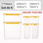 Tuserxln - boite de rangement hermetiques cuisine frigo 6pcs, bocaux alimentaires avec couvercle pour ...