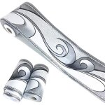 Tuserxln - frise murale autocollant, sticker mural d�coratif avec motifs de vagues gris argent�, pvc ...