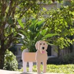 Tuserxln - golden retriever pot de fleur de chien mignon, bac � plantes forme d'animal pvc, jardiniere ...