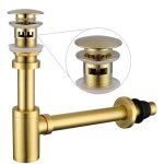 Tuserxln - kit ? siphon avec bonde avec trop - plein pour lavabo or bross, laiton universel design siphon ...
