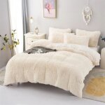 Tuserxln - parure de lit en flanelle moelleuse de 220 x 240 cm, shaggy et peluche - 1 housse de couette, ...
