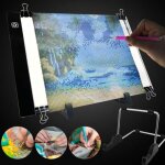 Tuserxln - planche � dessin - kit outils de peinture au diamant - lumi�re led - 6pcs blnac