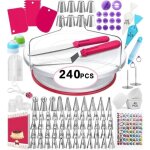 Tuserxln - plateau tournant de gteau, 240pcs kit de ptisserie plateau tournant de gteau professionnel ...