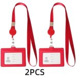 Tuserxln - porte badge, porte - cartes de travail horizontaux, tiquette de nom en cuir, cordon rtractable, ...