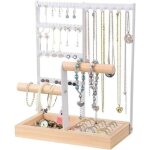 Porte bijoux sur pied, prsentoir  bijoux grand, organisateur de bijoux suspendu avec plateau et crochets ...