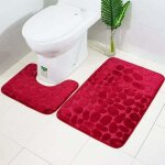 Tuserxln - tapis de toilette et tapis de bain, 2 pi�ces, microfibre, polyester, dos en caoutchouc antid�rapant ...
