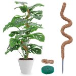 Tuteur, 60cm tuteur en coco, tuteur flexible en pour monstera avec accessoires, tuteur en fibre de coco ...