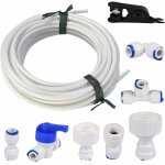 Tuyau d'alimentation en eau universel de 15 m, kit de raccord de tuyau de r�frig�rateur 1 / 4 , tube ...