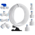 Tuyau d'alimentation en eau universel de 15 m, kit de raccord de tuyau de r�frig�rateur 1 / 4 , tube ...