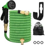 Tuyau d'arrosage 7. 5m tuyau d?arrosage retractable avec support et pistolet arrosage 8 fonctions raccords ...