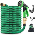 Tuyau d'arrosage extensible 15m - tuyau d?eau r�glable avec 1 / 2'' et 3 / 4'' (19mm et 13mm) adaptateurs, ...