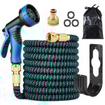 Tuyau d'arrosage extensible 30m / 100ft, tuyau arrosage flexible avec 10 fonctions pistolet et joint ...