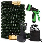 Tuyau d'arrosage extensible, flexible et anti - pliage, avec raccord en laiton, double noyau en latex ...