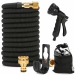Tuyau d'arrosage extensible haute pression de 15m / 50ft - avec pistolet à 8 fonctions pour nettoyage ... Tuyau d'arrosage extensible haute pression de 15m / 50ft - avec pistolet à 8 fonctions pour nettoyage ...