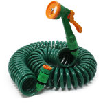 Wiltec - tuyau d'arrosage en spirale - longueur 15 m - extensible - avec buse multijets 5 modes - flexible ...
