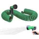 Tuyau d?arrosage spirale flexible 15m avec connecteurs ? pour lavage voiture, camping - car, jardin