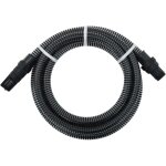 Tuyau d'aspiration pvc noir 7 m - raccords filet�s 1  - pression 6 bar - avec clapet anti - retour et ...