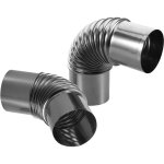 Tuyau de chemine en acier inoxydable en deux parties avec coude pour prolonger les poles  bois d'extrieur, ...