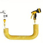 Tuyau d?eau r�tractable 10 m ? pistolet de nettoyage haute pression avec buse et tube d?extension pour ...