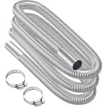 Tuyau d'�chappement, 300 cm portable flexible tuyau d'�chappement en acier inoxydable avec 2 colliers ...