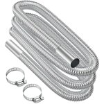 Tuyau d'�chappement, 300cm portable flexible tuyau d'�chappement en acier inoxydable avec 2 colliers ...