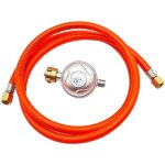 Tuyau de gaz de 150 cm + kit de r�ducteur de pression max. 30 mbar pour gpl, propane, butane, r�gulateur ...