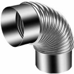 Tuyau de po�le coude � env. 120 mm, coude de po�le 90� en acier alumini� � chaud, argent�