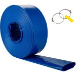 Mophorn - tuyau de refoulement, 4' x 105', tuyau plat en pvc avec colliers, tuyau de vidange pour piscine, ...