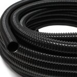 Tuyau de refoulement 5 m flexible spiral 25 mm (1') noir avec spirale de renforcement bassin