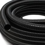 Tuyau de refoulement 5 m flexible spiral� 25 mm (1') noir avec spirale de renforcement bassin