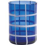 Twiddle - lot de 6 verres en verre souffl bleu, 35 cl - verres faits main avec dcoration blanche, lavables ...