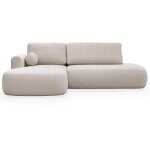 Mobilier deco - tylan - canap� d'angle convertible avec coffre effet peau de mouton �cru - angle gauche ...