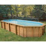 Ubbink - piscine bois allongée urbanpool 400x670x130cm liner bleu Ubbink - piscine bois allongée urbanpool 400x670x130cm liner bleu