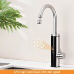 Robinet de cuisine bross lectrique ? puissance & temprature rglables, mitigeur led chauffe - eau ...
