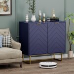 Uev buffet bas  2 portes, armoire de rangement avec tagre rglable  3 positions, support 65kg, manche ...