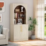 Uev buffet haute 180cm, vaisselier cuisine haute, armoire de rangement avec 2 portes et 3 compartiments, ...