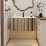 Uev - meuble salle de bain 90cm, meuble suspendu avec lavabo en c�ramique, deux tiroirs avec grand espace ...