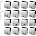 16 pcs pince verre 8 - 10mm en acier inoxydable 304 rglable angulairement fixation miroir mural, pour ...
