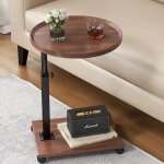 Ugreat - table d'appoint de canap, rglable en hauteur, table d'appoint avec plateau de canap rotatif ...