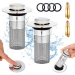 Ulisem - 2 pi�ces bouchon evier cuisine, 34 - 40mm bouchon lavabo, bouchon de vidage filtre evier cuisine ...