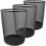 Lot de 3 corbeille  papier, 12l poubelle de bureau mtal maille, petit corbeille poubelle bureau de ...