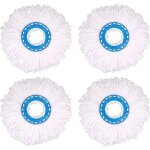 4pcs ttes microfibre balai, tte de vadrouille rechange rond ttes mop rotation  360 pour nettoyage ...
