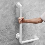 Ulisem barre d'appui en l pour personnes âgées, barre d'appui de douche , 69x 59 cm avec anneaux lumineux, ... Ulisem barre d'appui en l pour personnes âgées, barre d'appui de douche , 69x 59 cm avec anneaux lumineux, ...
