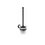 Brosse wc murale bosio black, brosse wc suspendue, brosse wc noire, acier inox, 10x35x14 cm, noir mat ...