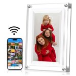 Cadre photo numrique wi - fi de 7 ', ips 1024 x 600, blanc 8g, partagez des photos ou des vidos via ...