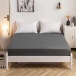 Couvre - lit 150x200 cm avec jupe 28 cm en gris, microfibre 100 g / m² de haute qualité 100% polyester, ... Couvre - lit 150x200 cm avec jupe 28 cm en gris, microfibre 100 g / m² de haute qualité 100% polyester, ...